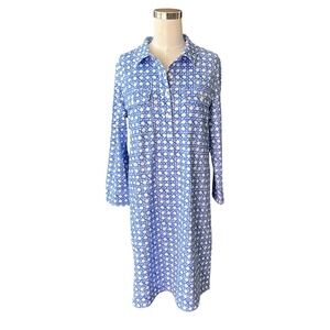 VINEYARD VINES Sophie Harbor Shirtdress Womens Size S 3/4 Sleeves Collar Stretch